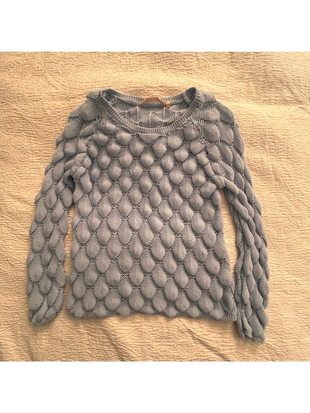Soft Surroundings, Ice Blue, feather pattern, size small